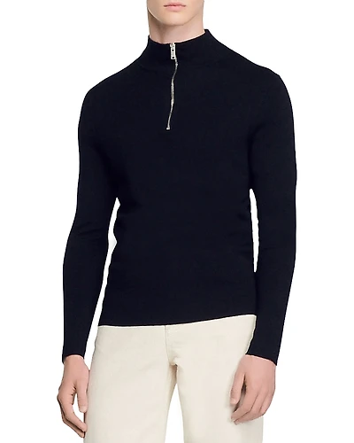 Sandro Wool Half Zip Sweater
