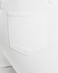 Selma Cotton Stretch High Rise Bootcut Jeans Blanc