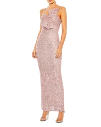 Mac Duggal Sequined Twist Front Column Gown