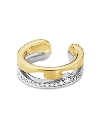 Georg Jensen 18K White & Yellow Gold Fusion Diamond Ear Cuff