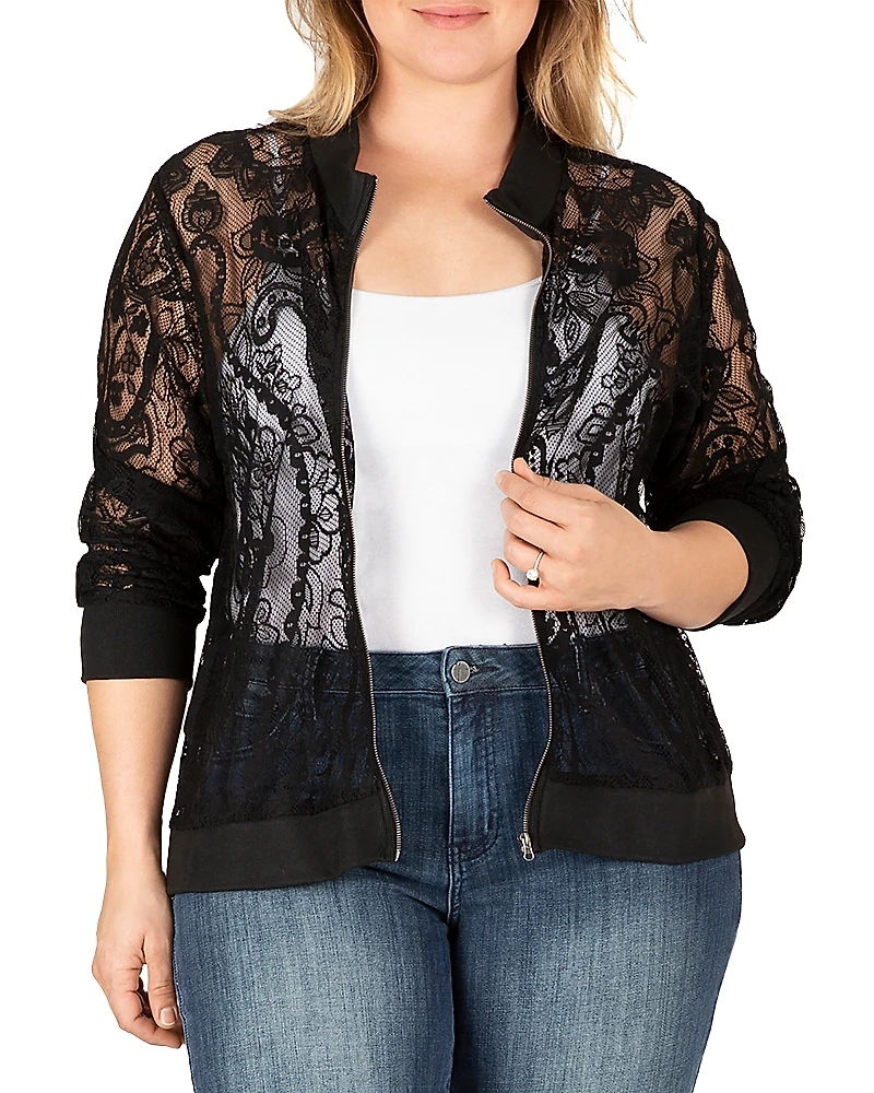 standards & practices Aria Lace Bomber Jacket