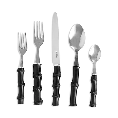 Juliska Bamboo Black 5-Piece Flatware Place Setting