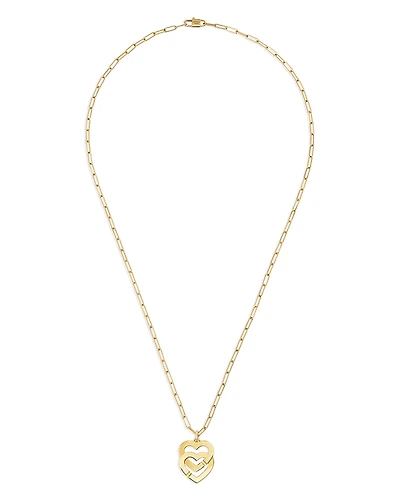 Dinh Van 18K Yellow Gold Double Coeurs Heart Pendant Necklace