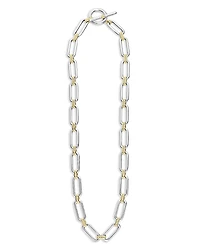 Lagos 18K Yellow & Sterling Silver Signature Caviar Oval Link & Bead Statement Necklace