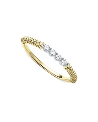 18K White & Yellow Gold Signature Caviar Diamond Stacking Rings