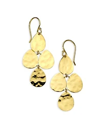 18K Yellow Gold Classico Crinkle Dangle Drop Earrings