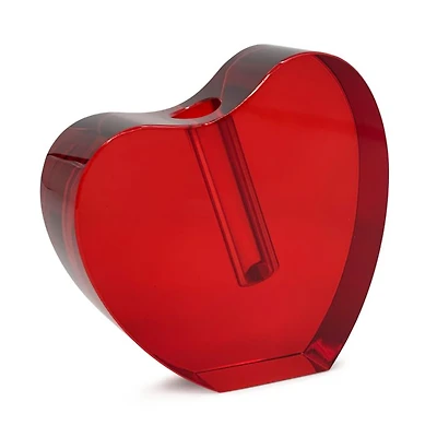Crystal Red Heart Shape Vase, Large