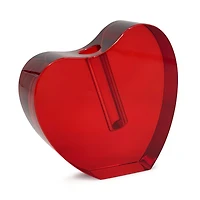 Crystal Red Heart Shape Vase, Large