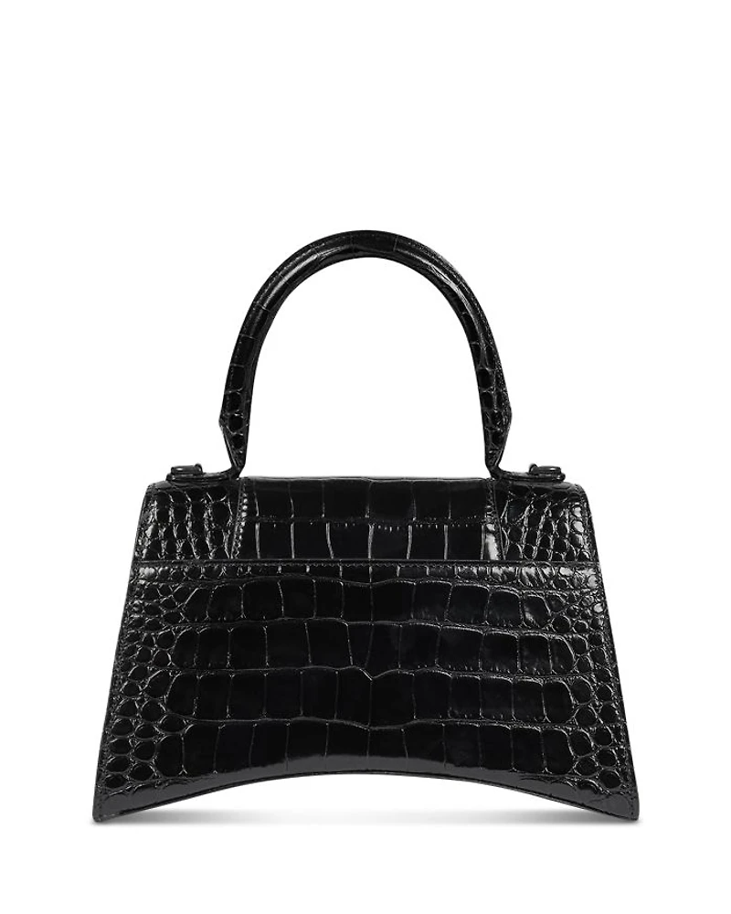 Hourglass Handbag Crocodile Embossed