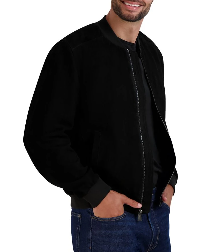 Suede Bomber Jacket