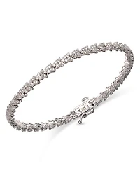 Diamond Butterfly Cluster Tennis Bracelet in 14K White Gold, 2.0 tcw