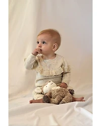 Girls' Ruffle Trim Confetti Sweater Set - Baby