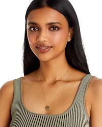 14K Yellow Gold Mantra "Trust the Path" Disc Pendant Necklace, 20"