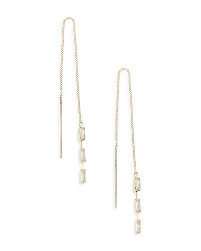 Triple Baguette Chain Threader Earrings