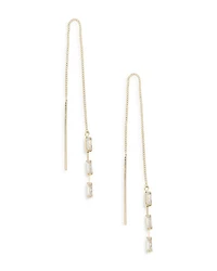 Triple Baguette Chain Threader Earrings