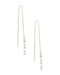 Ettika Triple Baguette Chain Threader Earrings