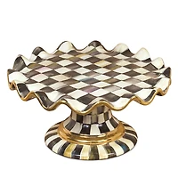 Mackenzie-Childs Courtly Check Fluted Cake Stand