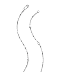 Diamond Baguette & Round Mosaic Pendant Necklace in 14K White Gold, 0.60 tcw