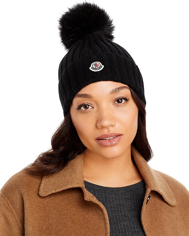 Moncler Wool Ribbed Pom-Pom Hat