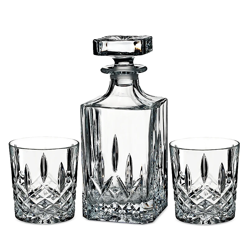 Marquis by Waterford Markham Squared Decanter & Double Old Fashioned Glass Set
