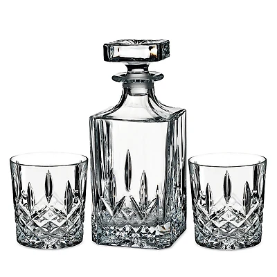 Marquis by Waterford Markham Squared Decanter & Double Old Fashioned Glass Set