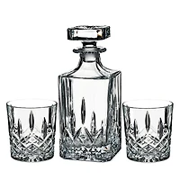 Marquis by Waterford Markham Squared Decanter & Double Old Fashioned Glass Set