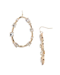 Kenneth Jay Lane Crystal Oval Hoop Earrings