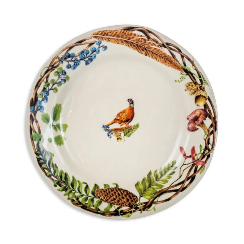 Forest Walk Café Au Lait Dessert/Salad Plate, Assorted Set 4