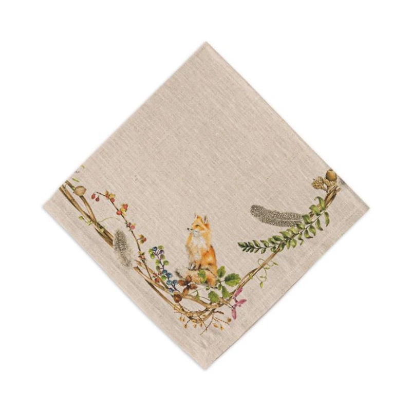 Forest Walk Café Au Lait Napkin with Animals
