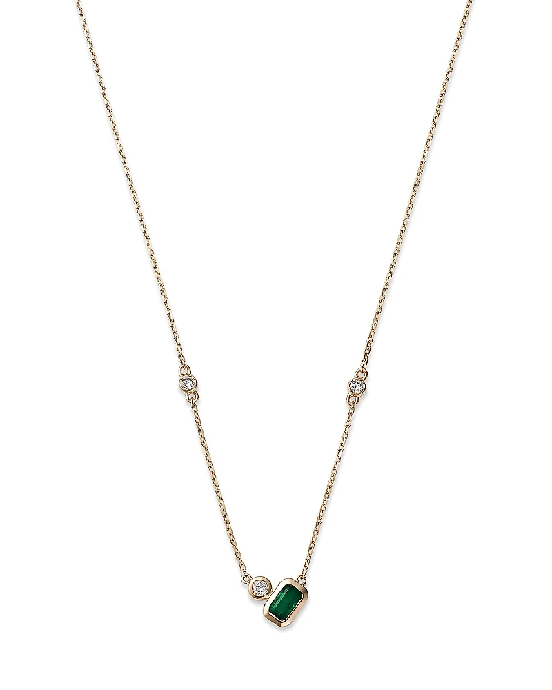 Bloomingdale's Fine Collection Emerald and Diamond Accent Necklace