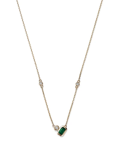 Bloomingdale's Fine Collection Emerald and Diamond Accent Necklace