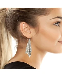 Chain Mesh Handkerchief Statement Earrings