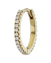 18K Yellow Gold Diamond Eternity Small Single Hoop Earring