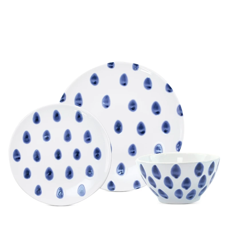 Vietri Santorini Dot 3 Piece Place Setting