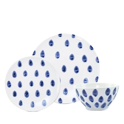 Vietri Santorini Dot 3 Piece Place Setting