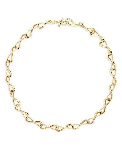 Georg Jensen 18K Yellow Gold Infinity Diamond Accented Link Collar Necklace, 17.91