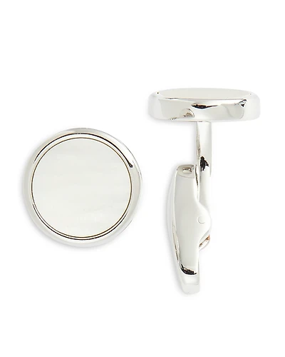 Link Up Round Mother Of Pearl Cufflinks
