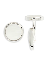 Link Up Round Mother Of Pearl Cufflinks