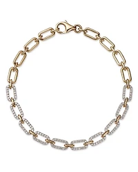 Diamond Pavé Link Bracelet in 14K Yellow Gold