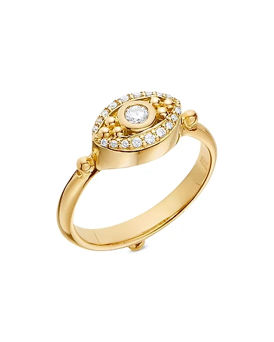Temple St. Clair 18K Yellow Gold Sacred Diamond Mini Evil Eye Ring