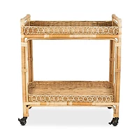 Provence Rattan Whitewash Bar Cart