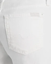 High Rise Roll Cuff Denim Shorts Broken Twill