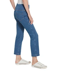 High Rise Ankle Baby Bootcut Jeans Mid Wash