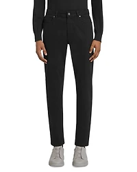 Garment Dyed Stretch Gabardine City Slim Fit Jeans Black