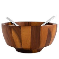 Nambe Rivet Salad Bowl with Servers