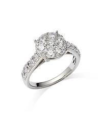 Diamond Cluster Ring in 14K White Gold, 1.60 tcw