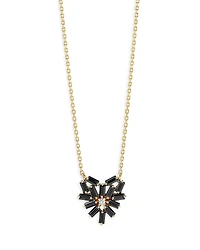 Suzanne Kalan 18K Yellow Gold Fireworks Black Sapphire Small Heart Pendant Necklace, 16-18