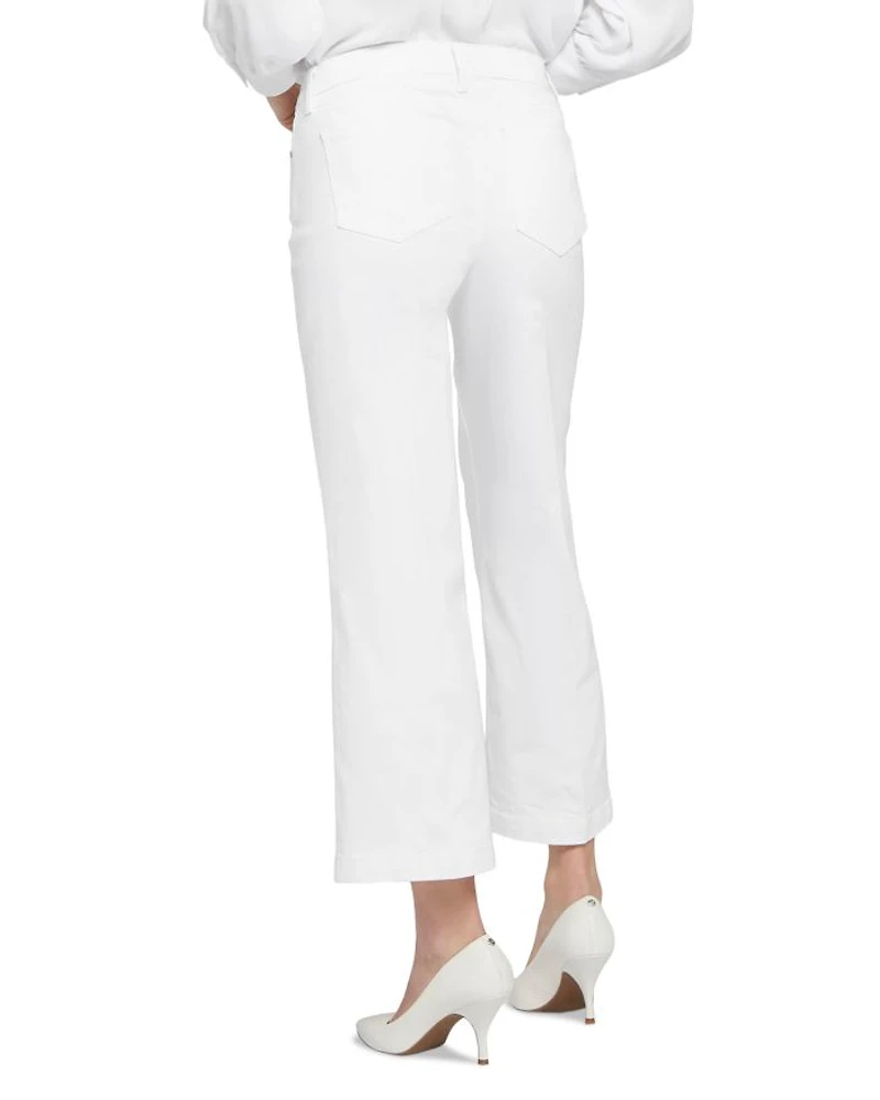 Teresa High Rise Ankle Wide Leg Jeans Optic White
