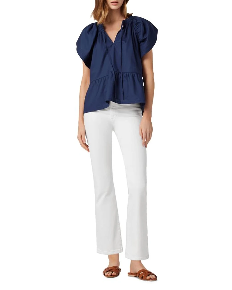 The Callie High Rise Cropped Flare Jeans White