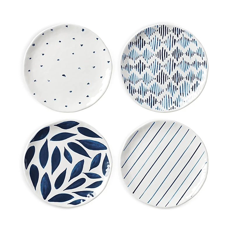Lenox Blue Bay Melamine Assorted Accent Plates, Set of 4